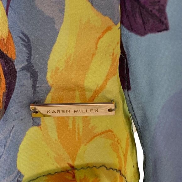 Karen Millen slip dress Rose Organdi print blue size 12.  0086 - Picture 4 of 8